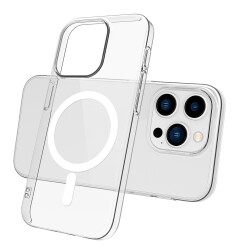 iPhone 15 Pro Magsafe Özellikli Şeffaf Rubber Kılıf - 4