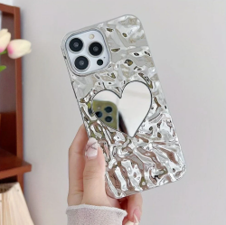 iPhone 15 Pro Max Kalpli Aynalı Silver Silikon Kılıf - 2