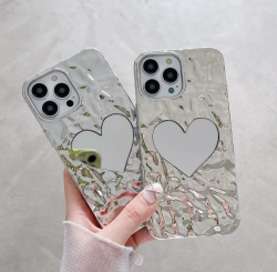 iPhone 15 Pro Max Kalpli Aynalı Silver Silikon Kılıf - 4