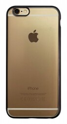 iPhone 6 / 6S Siyah Kenarlı Mat Silikon Kılıf - Eiroo