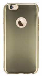 iPhone 6 Plus / 6S Plus Metalik Gold Silikon Kılıf - Eiroo
