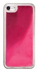 iPhone 7 / 8 Neon Kumlu Pembe Silikon Kılıf - Eiroo