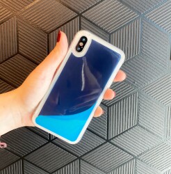 iPhone X / XS Neon Kumlu Lacivert Silikon Kılıf - 2