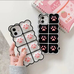 iPhone X / XS Push Pop Bubble Pati Siyah Silikon Kılıf - 7