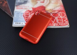 iPhone X / XS Silikon Kenarlı Metal Kırmızı Kılıf - 3