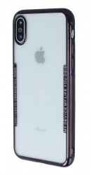 iPhone X / XS Siyah Kenarlı Şeffaf Silikon Kılıf - 1