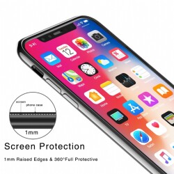 iPhone X / XS Siyah Kenarlı Şeffaf Silikon Kılıf - 3