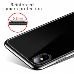 iPhone X / XS Siyah Kenarlı Şeffaf Silikon Kılıf - 4