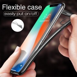 iPhone X / XS Siyah Kenarlı Şeffaf Silikon Kılıf - 6