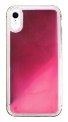 iPhone XR Neon Kumlu Pembe Silikon Kılıf - 1