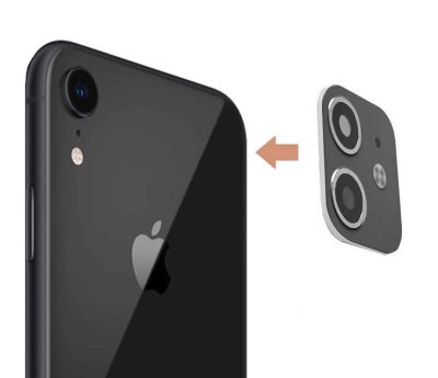 iPhone XR to iPhone 11 Çeviren Siyah Kamera Koruyucu - Eiroo