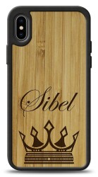 iPhone XS Crown Kişiye Özel Ahşap Kılıf - 1