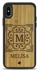 iPhone XS Flora Kişiye Özel Ahşap Kılıf - 1