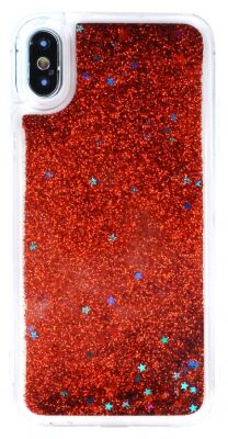  iPhone X / XS Sulu Kırmızı Rubber Kılıf Şeffaf