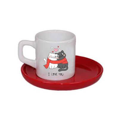 Kırmızı Kedili Kahve Fincanı - Mch