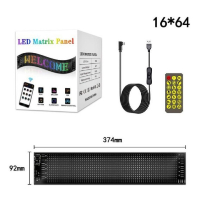 Matrix Cama Yapışan Telefon Kontrollü Led Ekran Panel 16x64cm - 3