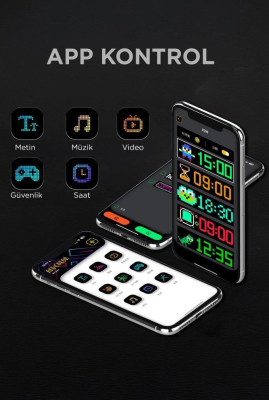 Matrix Cama Yapışan Telefon Kontrollü Led Ekran Panel 16x64cm - 4