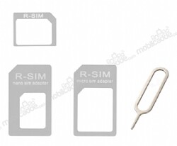 Nano Sim Kart Micro Sim Kart Adaptör 4ü Bir Arada Dönüştürücü - Eiroo