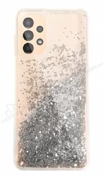 Samsung Galaxy A13 Simli Sulu Silver Rubber Kılıf - Dafoni