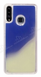 Samsung Galaxy A20S Neon Kumlu Mavi Silikon Kılıf - Eiroo