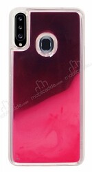 Samsung Galaxy A20S Neon Kumlu Pembe Silikon Kılıf - Eiroo