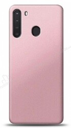 Samsung Galaxy A21 Rose Gold Mat Silikon Kılıf - Eiroo