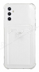 Samsung Galaxy A54 Kartlıklı Kamera Korumalı Şeffaf Rubber Kılıf - Eiroo