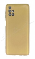 Samsung Galaxy M51 Kamera Korumalı Gold Silikon Kılıf - Eiroo