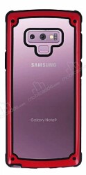 Samsung Galaxy Note 9 Jelly Bumper Şeffaf Ultra Koruma Kırmızı Kılıf - Eiroo