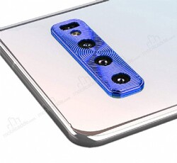 Samsung Galaxy S10 Lacivert Metal Kamera Lensi Koruyucu - Eiroo