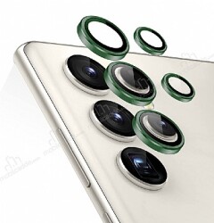Samsung Galaxy S23 Ultra Yeşil Metal Kamera Lens Koruyucu - Eiroo
