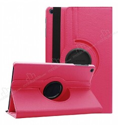 Samsung Galaxy Tab A 10.1 2019 T510 360 Derece Döner Standlı Fuşya Deri Kılıf - Eiroo