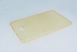Samsung Galaxy Tab A 2016 T580 Ultra İnce Şeffaf Gold Silikon Kılıf - 1