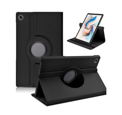 Samsung Galaxy Tab A9 Plus 360 Derece Döner Standlı Siyah Deri Kılıf - 3