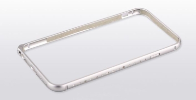 Totu Design iPhone 6 / 6S Dazzling Series Taşlı Bumper Çerçeve Silver Kılıf - 2