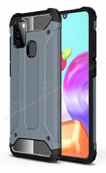 Tough Power Samsung Galaxy A21S Ultra Koruma Lacivert Kılıf - Eiroo