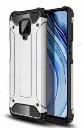 Tough Power Xiaomi Redmi Note 9S Ultra Koruma Silver Kılıf - Eiroo