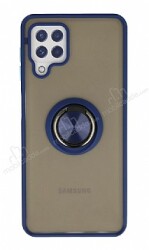 Union Ring Samsung Galaxy A22 4G Kamera Korumalı Lacivert Kılıf - Eiroo