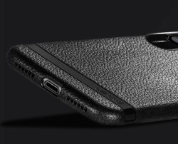 Usams Sinja Series iPhone X / XS Deri Görünümlü Kırmızı Silikon Kılıf - 4