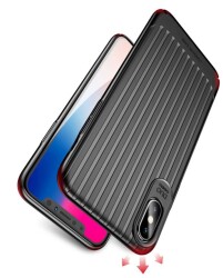 Usams Trunk Series iPhone X / XS Kırmızı Rubber Kılıf - 2