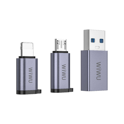 Wiwu Concise 3ü 1 Arada Type-C to USB-A/Type-C/Lightning Adaptör Seti - 1