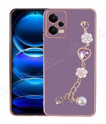 Xiaomi Redmi Note 12 4G Kalpli Bilek Zincirli Mor Kılıf - Eiroo