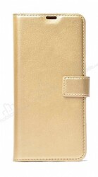 Xiaomi Redmi Note 9 Pro Cüzdanlı Yan Kapaklı Gold Deri Kılıf - Zore