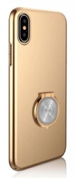 Xundd Vette Series iPhone X / XS Silikon Kenarlı Gold Deri Kılıf - Xundd
