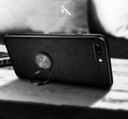 Xundd Vette Series iPhone X / XS Silikon Kenarlı Gold Deri Kılıf - 5