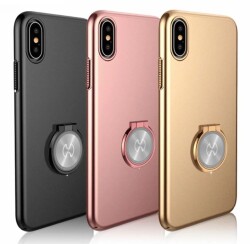 Xundd Vette Series iPhone X / XS Silikon Kenarlı Gold Deri Kılıf - 7