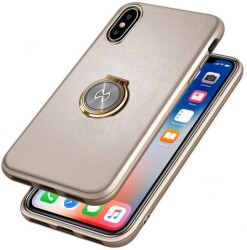 Xundd Vette Series iPhone X / XS Silikon Kenarlı Gold Deri Kılıf - 8