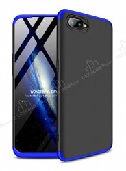 Zore GKK Ays Oppo RX17 Neo 360 Derece Koruma Lacivert-Siyah Rubber Kılıf - Zore