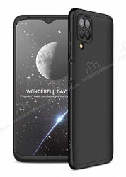 Zore GKK Ays Samsung Galaxy A12 360 Derece Koruma Siyah Rubber Kılıf - Zore