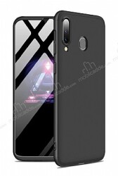 Zore GKK Ays Samsung Galaxy A20S 360 Derece Koruma Siyah Rubber Kılıf - Zore